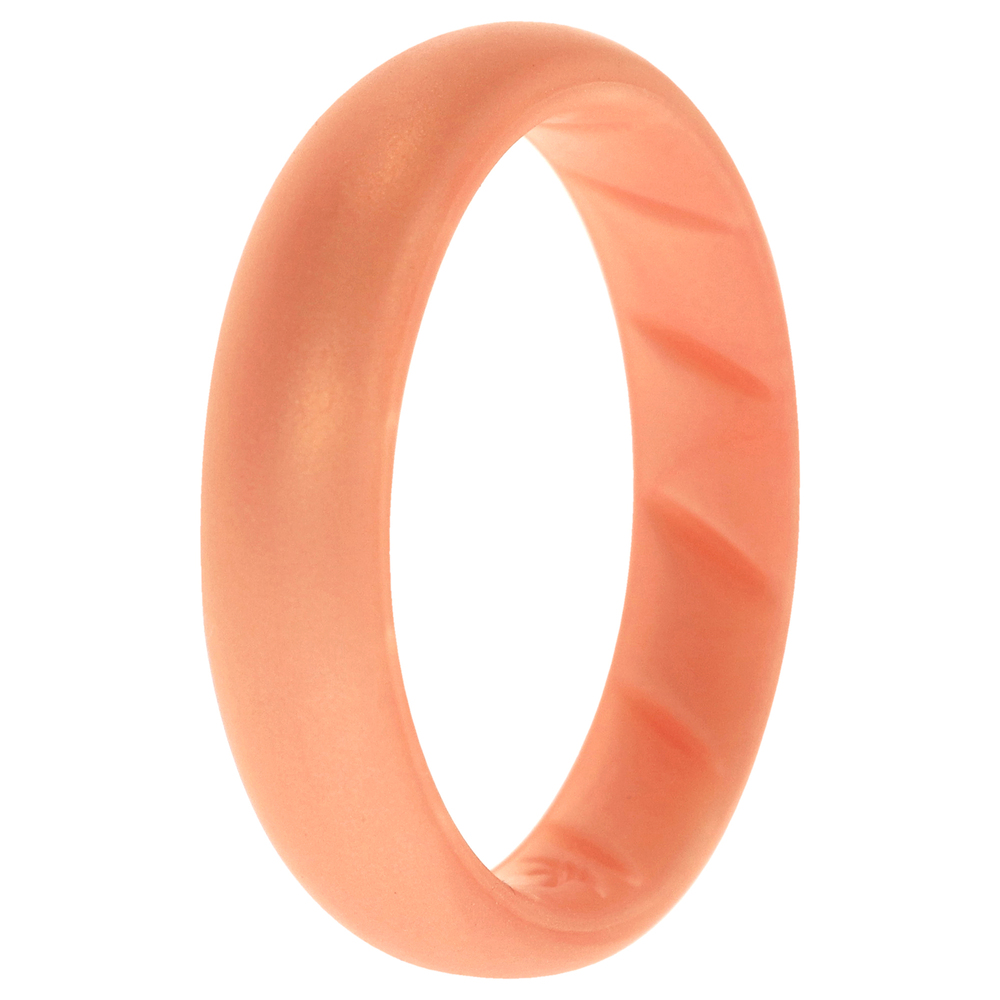 Silicone Wedding BR Solid Ring - Basic-Rose-Gold by ROQ for Women - 10 mm Ring